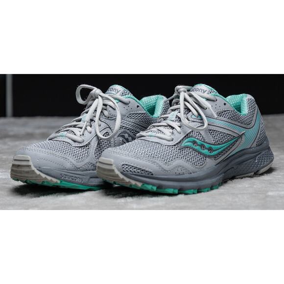 Saucony Cohesion 10 Gray Green Running Shoes Sneakers Womens Size 8 - Picture 10 of 16